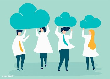 Characters of business people holding cloud i.. | Free stock vector - 455614