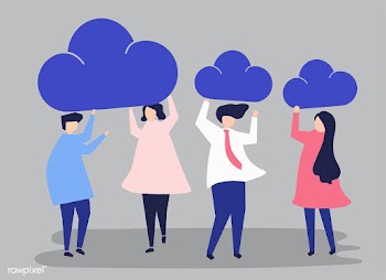 Characters of business people holding cloud i.. | Free stock vector - 455624