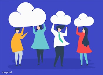 Characters of business people holding cloud i.. | Free stock vector - 455701