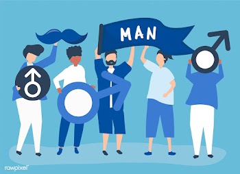 Characters of men holding masculine icons | Free stock vector - 480207