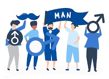 Characters of men holding masculine icons | Free stock vector - 480213