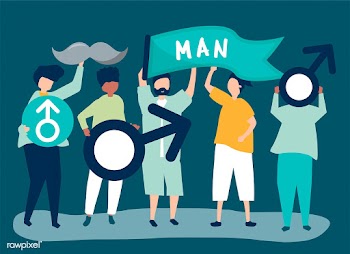 Characters of men holding masculine icons | Free stock vector - 480262