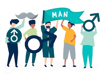 Characters of men holding masculine icons | Free stock vector - 480288