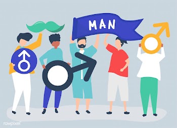 Characters of men holding masculine icons | Free stock vector - 480370