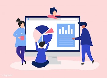 Characters of people analyzing graphs and dia.. | Free stock vector - 456065