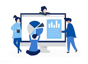 Characters of people analyzing graphs and dia.. | Free stock vector - 456074