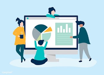 Characters of people analyzing graphs and dia.. | Free stock vector - 456115