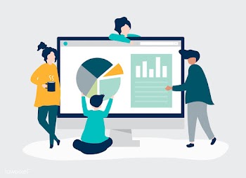 Characters of people analyzing graphs and dia.. | Free stock vector - 456129