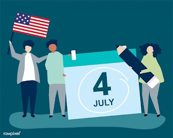 Characters of people and Fourth of July conce.. | Free stock vector - 455354