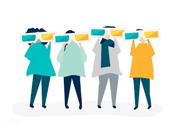 Characters of people holding 3d glasses illus.. | Free stock vector - 454680