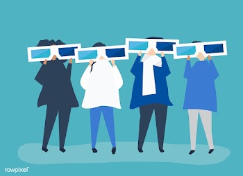 Characters of people holding 3d glasses illus.. | Free stock vector - 454731