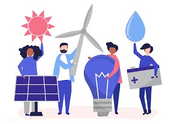 Characters of people holding green energy ico.. | Free stock vector - 478296