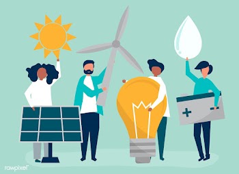 Characters of people holding green energy ico.. | Free stock vector - 478324