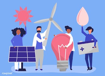 Characters of people holding green energy ico.. | Free stock vector - 478851