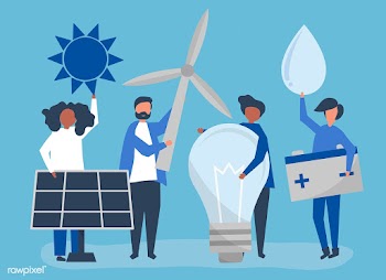 Characters of people holding green energy ico.. | Free stock vector - 480220