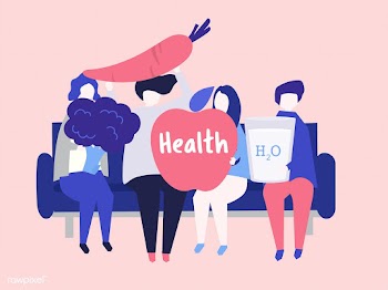 Characters of people holding health icons ill.. | Free stock vector - 454524