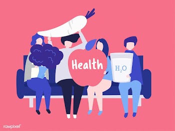 Characters of people holding health icons ill.. | Free stock vector - 454534