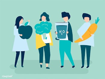Characters of people holding healthy food ill.. | Free stock vector - 456351