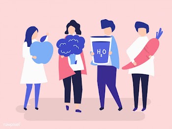 Characters of people holding healthy food ill.. | Free stock vector - 456355
