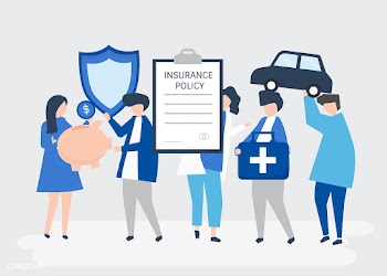 Characters of people holding insurance icons .. | Free stock vector - 455237