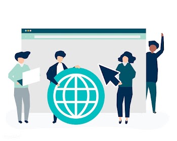 Characters of people holding internet search .. | Free stock vector - 454548