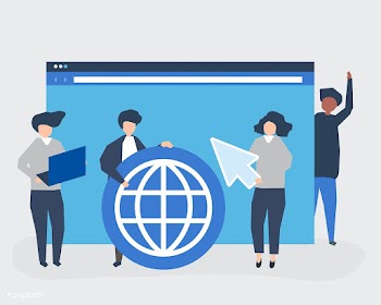 Characters of people holding internet search .. | Free stock vector - 454552