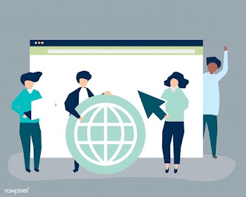 Characters of people holding internet search .. | Free stock vector - 454570
