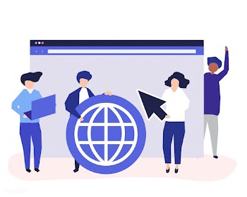 Characters of people holding internet search .. | Free stock vector - 454575