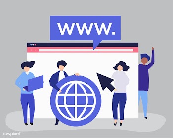 Characters of people holding internet search .. | Free stock vector - 454644
