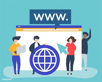 Characters of people holding internet search .. | Free stock vector - 454647