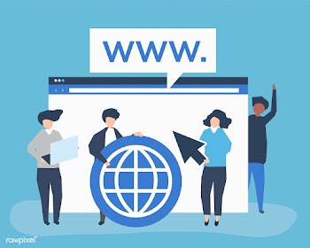 Characters of people holding internet search .. | Free stock vector - 454669