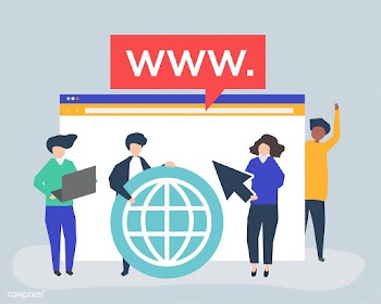 Characters of people holding internet search .. | Free stock vector - 454687