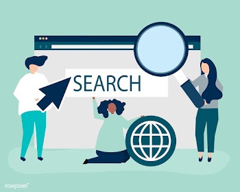 Characters of people holding internet search .. | Free stock vector - 455422