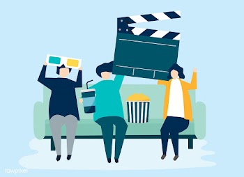 Characters of people holding movie icons illu.. | Free stock vector - 454727