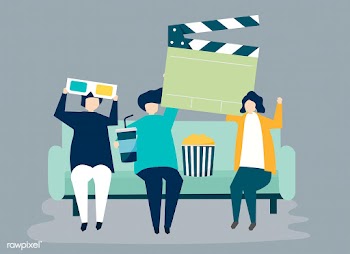 Characters of people holding movie icons illu.. | Free stock vector - 454736
