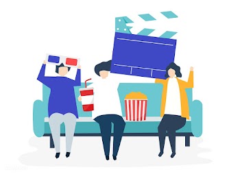 Characters of people holding movie icons illu.. | Free stock vector - 454742