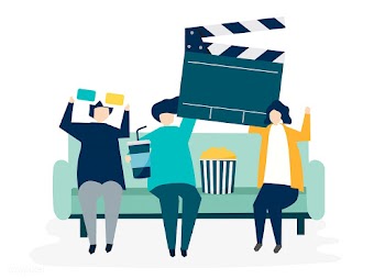 Characters of people holding movie icons illu.. | Free stock vector - 454755