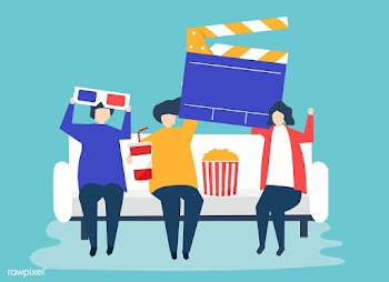 Characters of people holding movie icons illu.. | Free stock vector - 454765