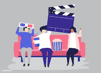 Characters of people holding movie icons illu.. | Free stock vector - 454775