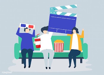 Characters of people holding movie icons illu.. | Free stock vector - 454783