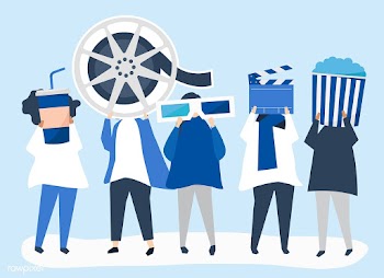 Characters of people holding movie icons illu.. | Free stock vector - 454814
