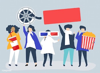 Characters of people holding movie icons illu.. | Free stock vector - 454921