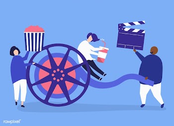 Characters of people holding movie icons illu.. | Free stock vector - 455481