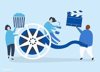 Characters of people holding movie icons illu.. | Free stock vector - 455502
