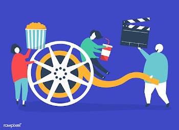 Characters of people holding movie icons illu.. | Free stock vector - 455527