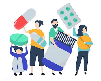 Characters of people holding pharmaceutical i.. | Free stock vector - 479034