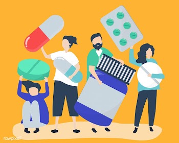 Characters of people holding pharmaceutical i.. | Free stock vector - 479574