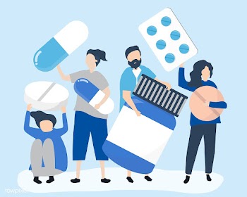 Characters of people holding pharmaceutical i.. | Free stock vector - 480733