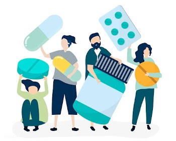 Characters of people holding pharmaceutical i.. | Free stock vector - 480761