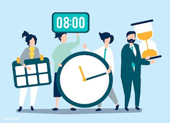 Characters of people holding time management .. | Free stock vector - 455585